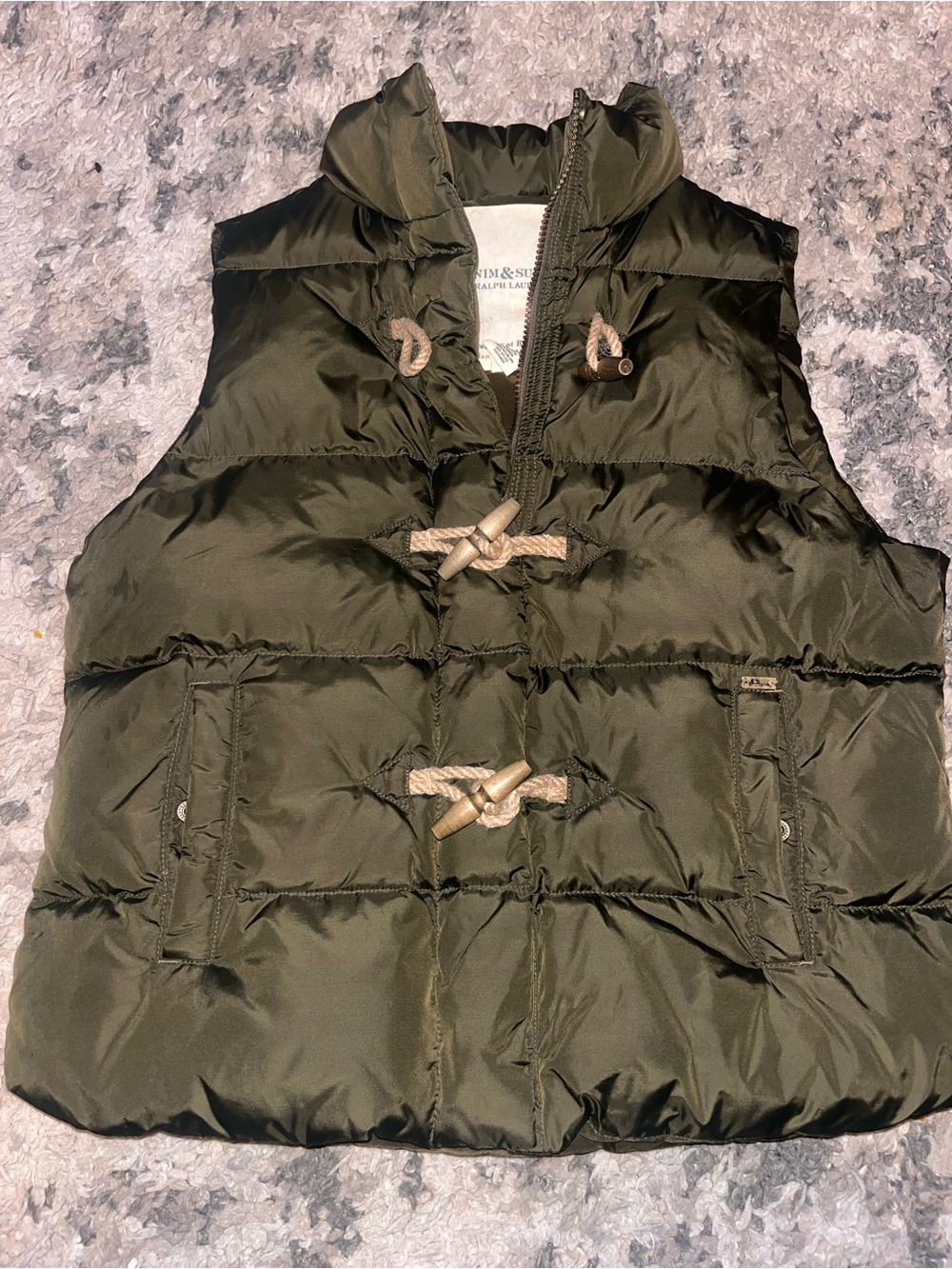 Down feather Denim & Supply Ralph Lauren Olive Green Puffer Vest